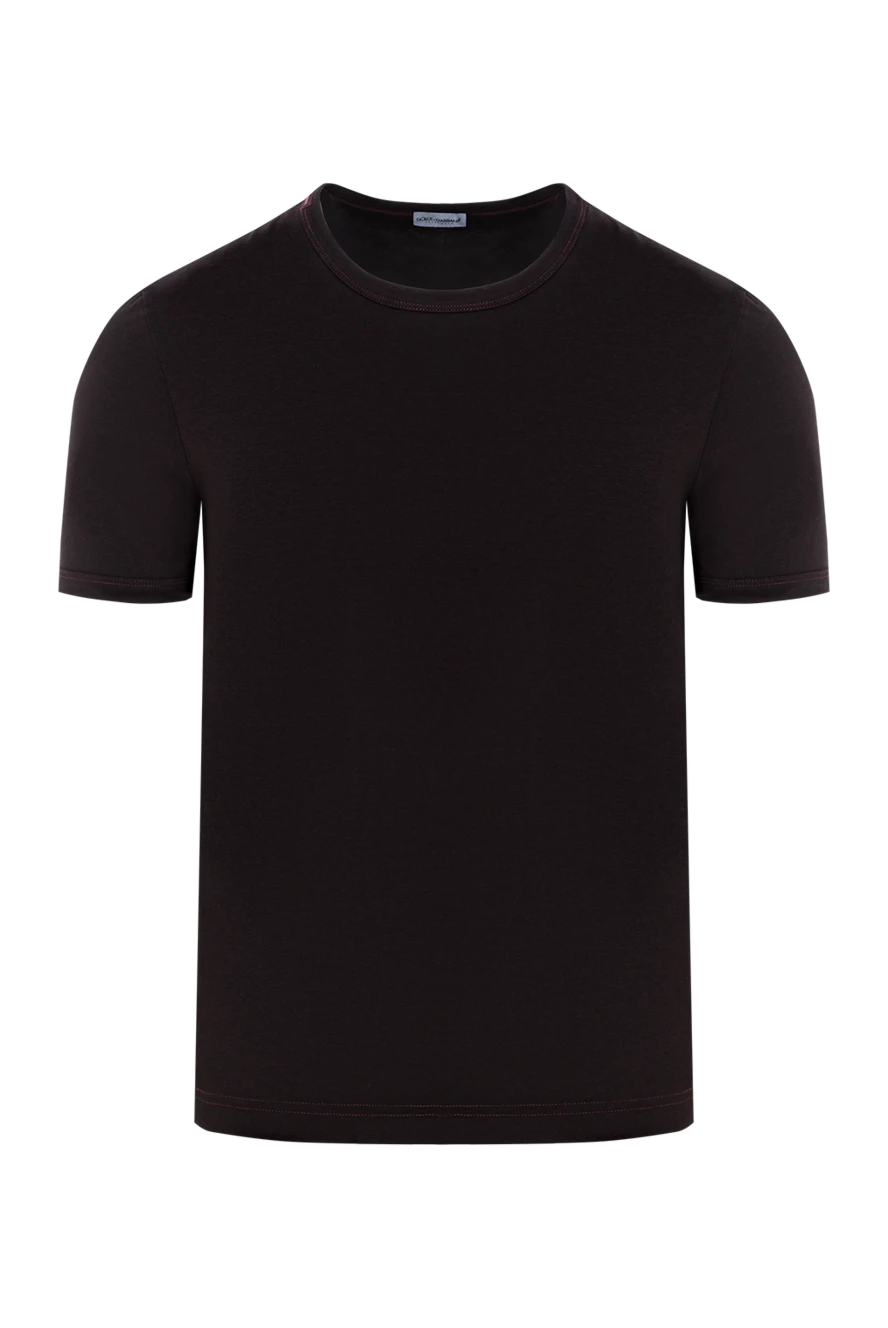 Dolce & Gabbana Мужская бордовая хлопковая футболка - 100% хлопок. Страна производитель: Италия. Уход: специализированная чистка - фото 1