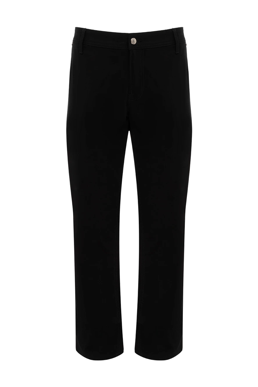 Stefano Ricci Black men's jeans made of thick cotton - 97% cotton, 3% elastane. Closure: button, zipper. Three side pockets, two back pockets. Country of origin: Italy. Care: specialized cleaning - photo 1