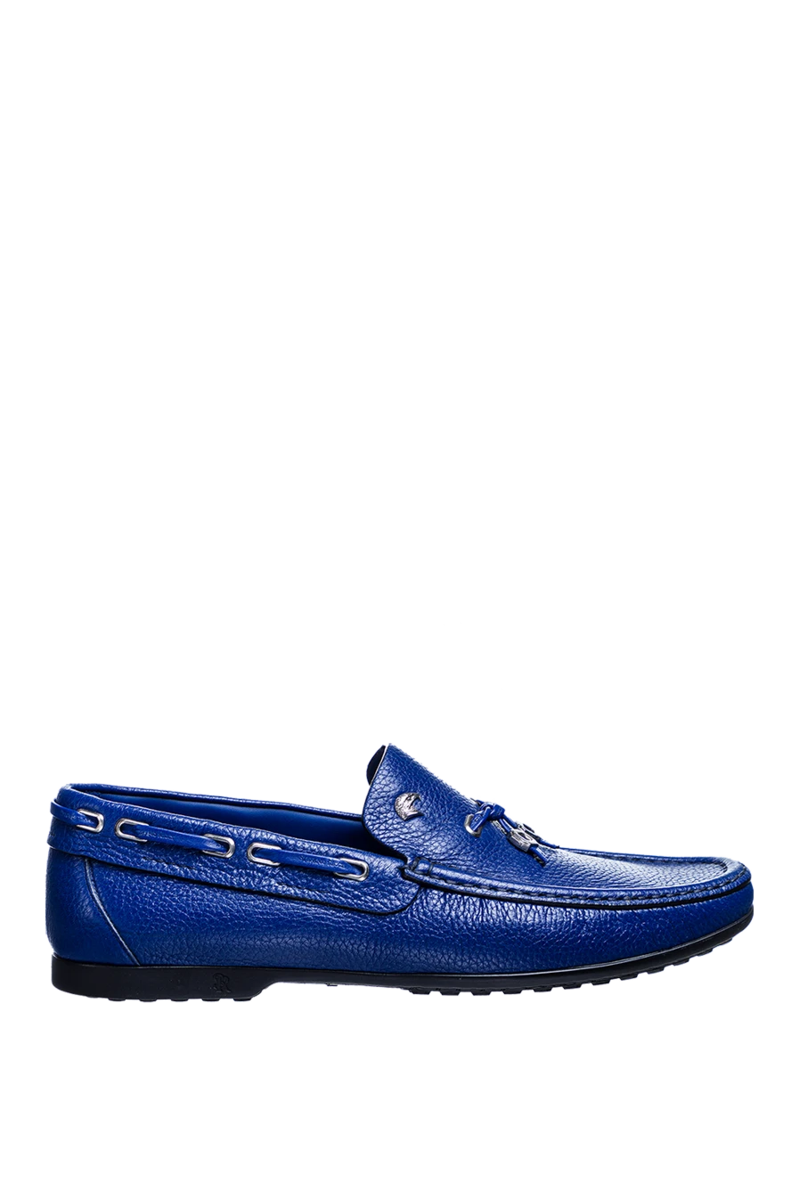 Stefano Ricci Ерлерге арналған көк былғары мокасиндер - перфорация, былғары тоға. Қосымша: біліктің биіктігі 8 см, ішкі былғары. Құрамы: 100% былғары. Табан: былғары. Шығарылған елі: Италия. Күтім: арнайы тазалау - фото 1