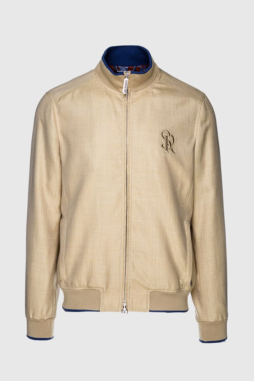 Stefano Ricci Куртка из шерсти, кашемира, шелка и льна бежевая мужская - Вышитая эмблема логотипа. 45% шерсть, 30% кашемир, 15% шёлк, 10% лён. Молния. Два боковых кармана. Страна производитель: Италия. Уход: специализированная чистка - фото 1
