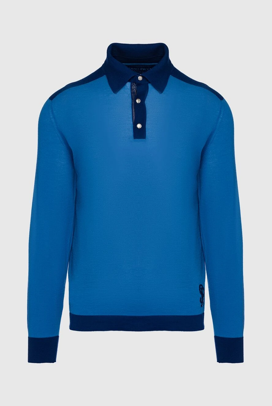Stefano Ricci Поло с длинным рукавом из кашемира синее мужское с длинным рукавом - Контрастная отделка. Длинный рукав. 100% кашемир. Пуговицы. Страна производитель: Италия. Уход: специализированная чистка - фото 1