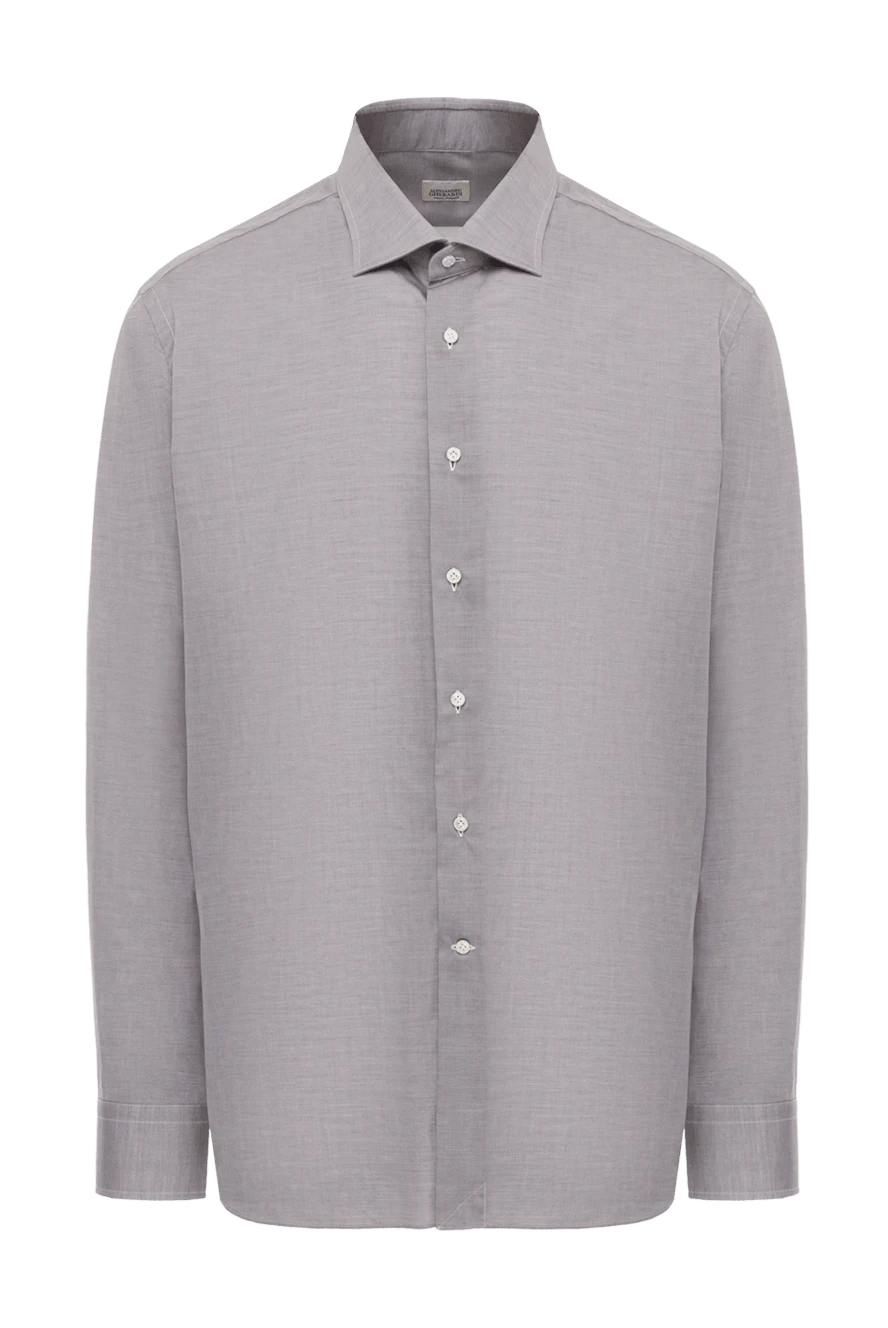 Alessandro Gherardi Gray cotton shirt for men - 100% cotton. Closure: buttons. Country of manufacture: Italy. Care: specialized cleaning - photo 1