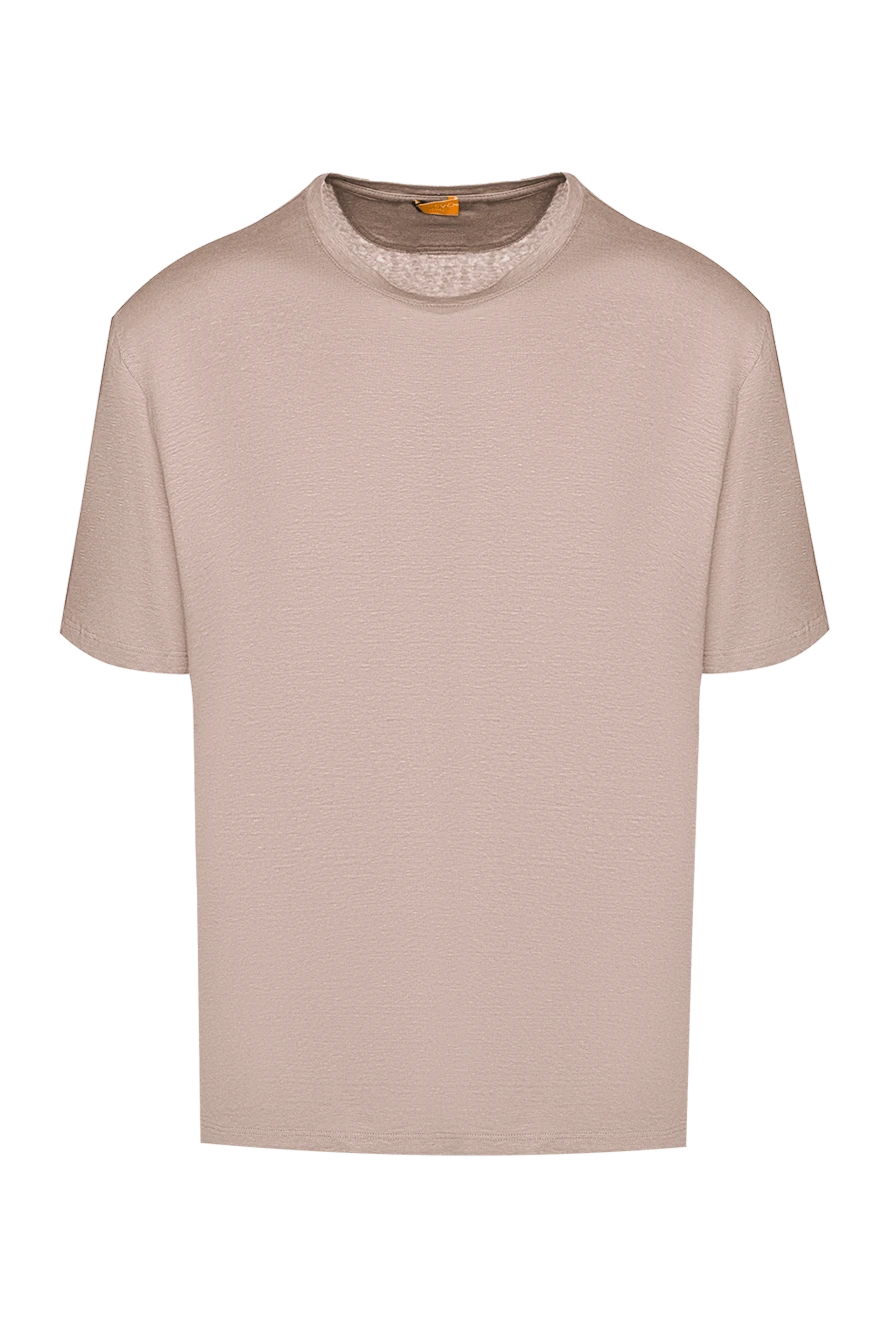 Svevo Gray linen and elastane T-shirt for men - 96% linen, 4% elastane. Country of manufacture: Italy. Care: specialized cleaning - photo 1