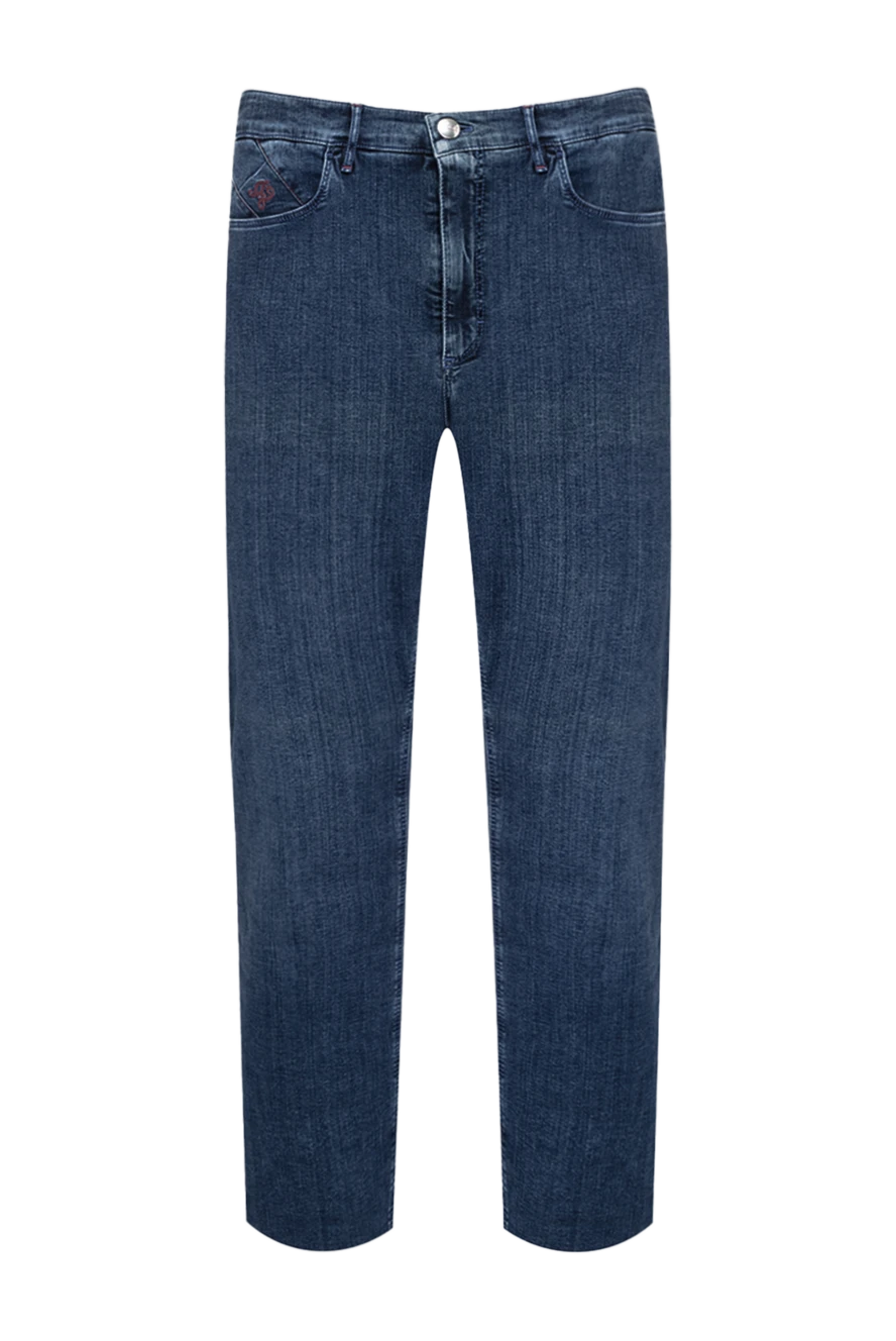 Zilli Jeans made of dense blue denim with a uniform boiled effect
- logo, contrast stitching, crocodile leather. 98% cotton, 2% elastane. Closure: button, zipper. Three side pockets, two back pockets. Country of origin: France. Care: specialized cleaning - photo 1