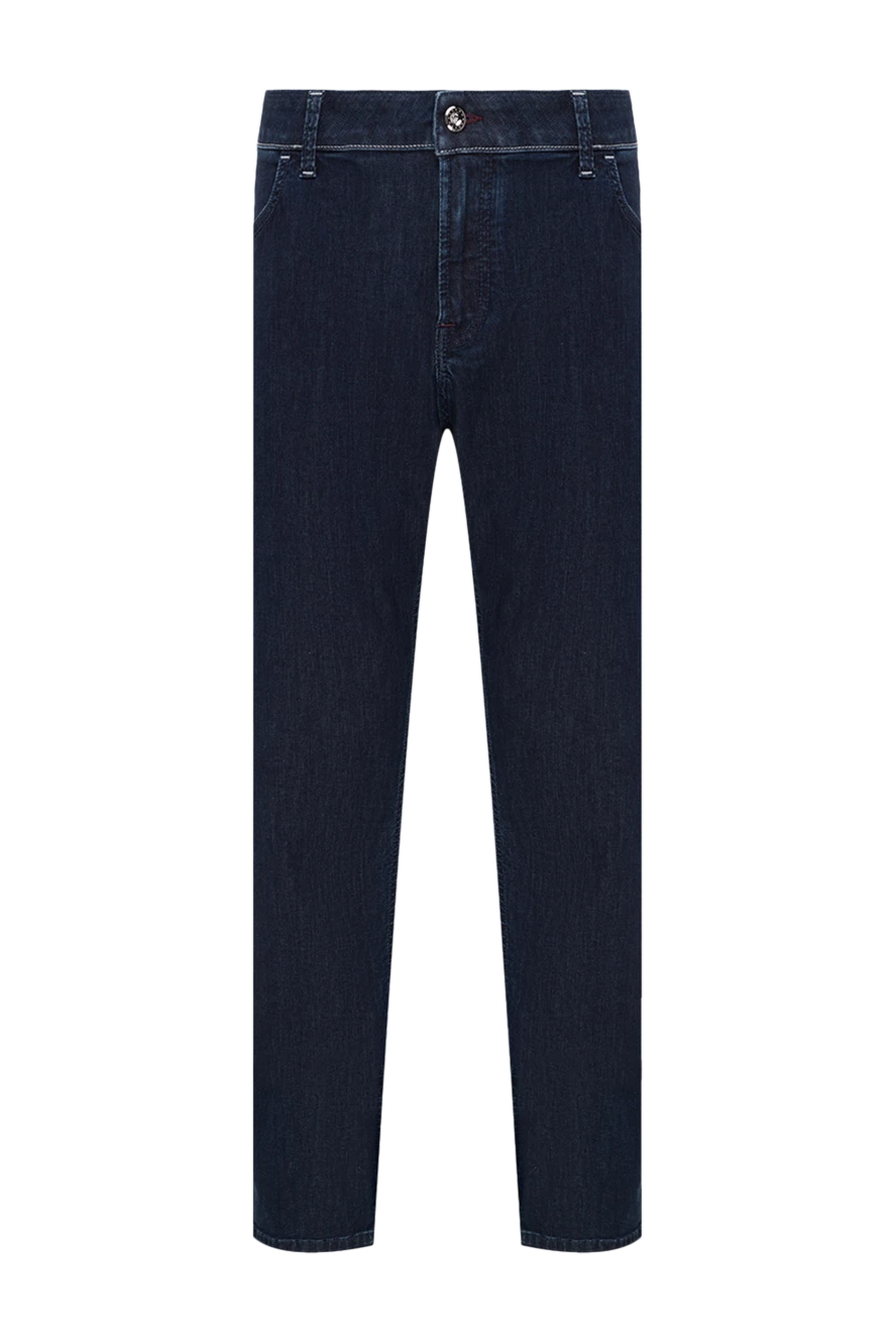 Stefano Ricci Men's cotton jeans, classic blue
- logo embroidery. 97% cotton, 3% elastane. Closure: button, zipper. Three side pockets, two back pockets. Country of origin: Italy. Care: specialized cleaning - photo 1