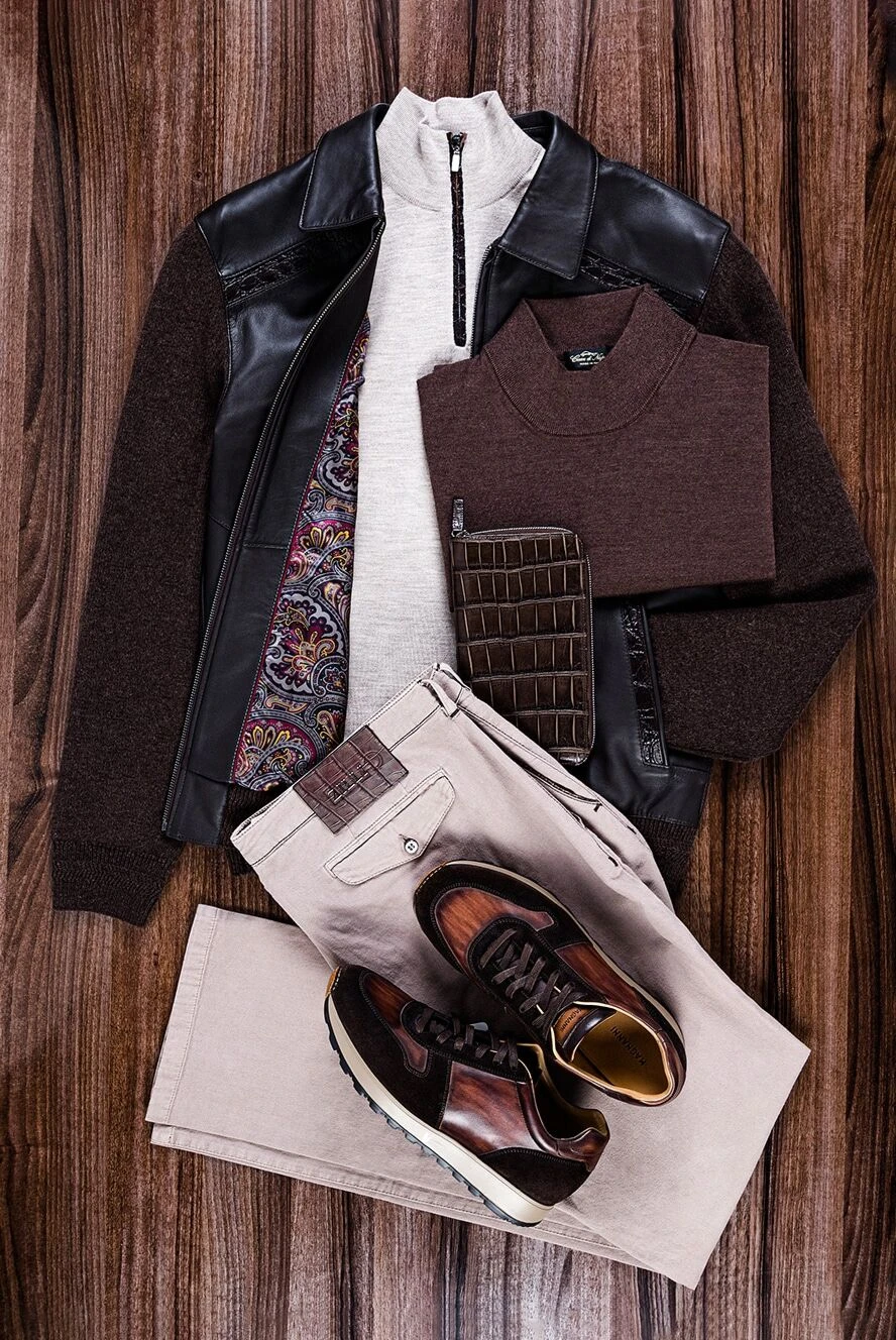 Torras brown leather jacket for men 154542 — Buy in Almaty