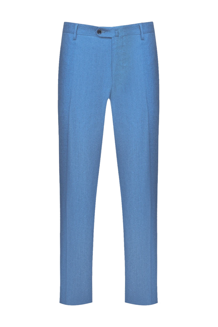 Cesare di Napoli Табиғи жүннен тігілген ерлер шалбары, көк түсті - Құрамы: 100% жүн. Бекіту: түйме, найзағай, ілмек. Қалталар: екі бүйір қалта, екі артқы қалта. Астар: астар бөліктері 100% мақта. Шығарылған елі: Италия. Күтім: арнайы тазалау - фото 1