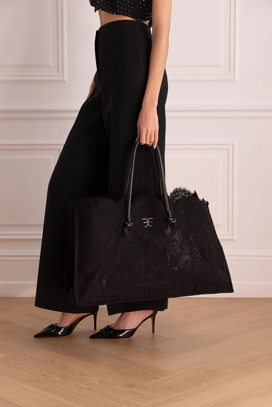 Ermanno Scervino black women's bag with lace 157216 — Buy in
