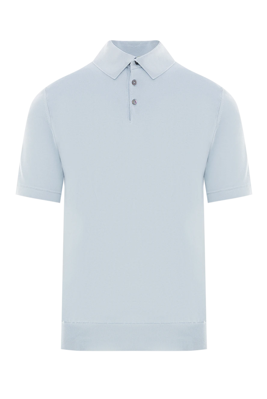 Dalmine Поло с коротким рукавом хлопковое светло-голубое на пуговицах мужское - Длинный рукав. 100% хлопок. Пуговицы. Страна производитель: Италия. Уход: специализированная чистка - фото 1