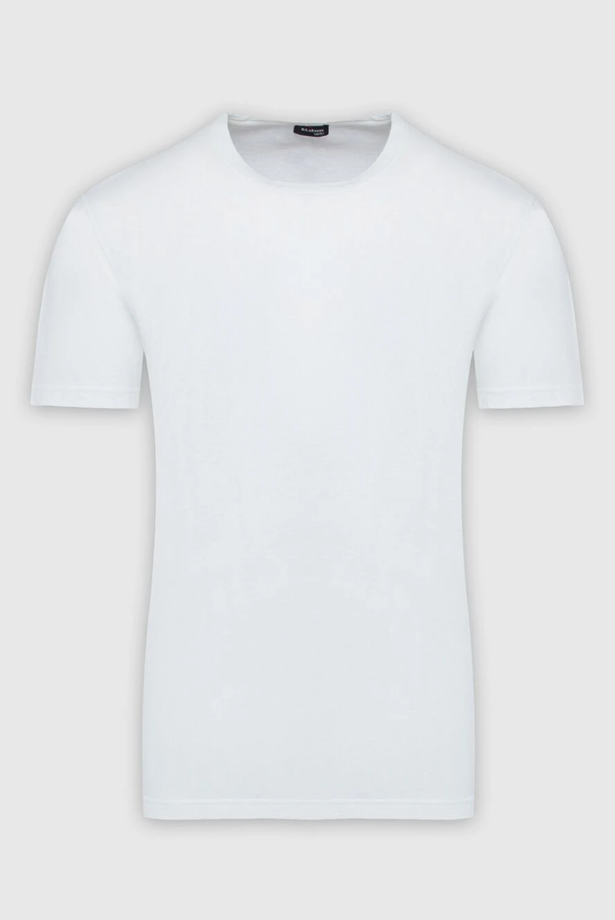 Kiton White cotton T-shirt for men - 100% cotton. Country of manufacture: Italy. Care: specialized cleaning - photo 1