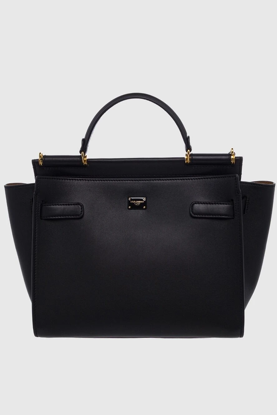 Dolce & Gabbana Сумка женская кожаная классическая черная - металлический логотип. молния. кожа. Страна производитель: Италия. Уход: специализированная чистка - фото 1