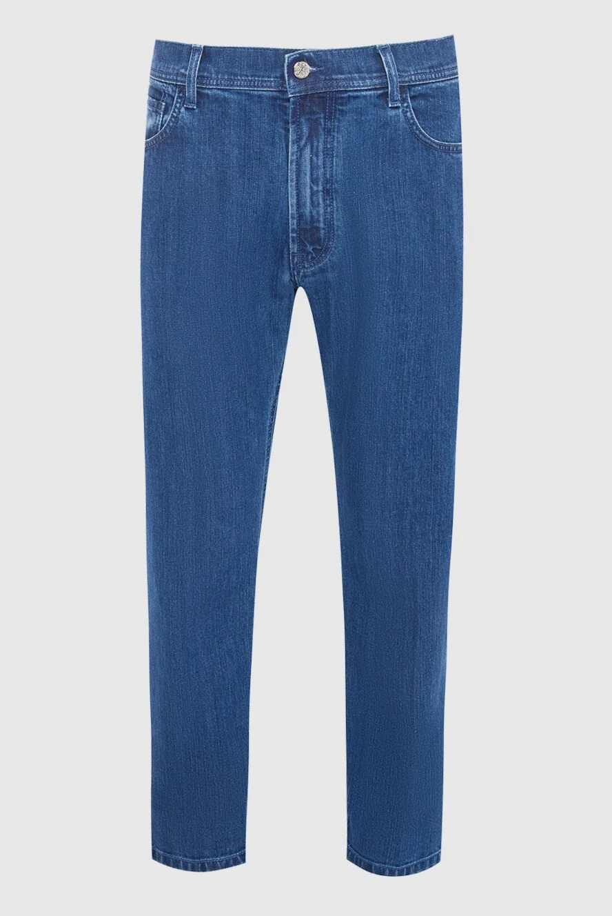 Stefano Ricci Blue cotton and polyurethane jeans. men's - crocodile skin. 95% cotton, 5% polyurethane. Closure: button, zipper. Three side pockets, two back pockets. Country of origin: Italy. Care: specialized cleaning - photo 1