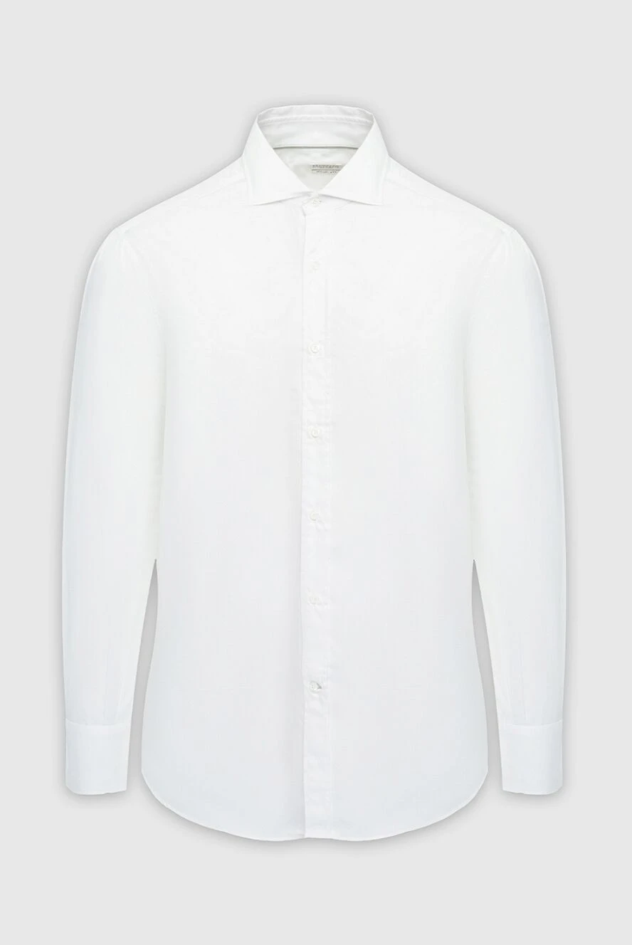 Brunello Cucinelli White cotton shirt for men - 100% cotton. Closure: buttons. Country of manufacture: Italy. Care: specialized cleaning - photo 1