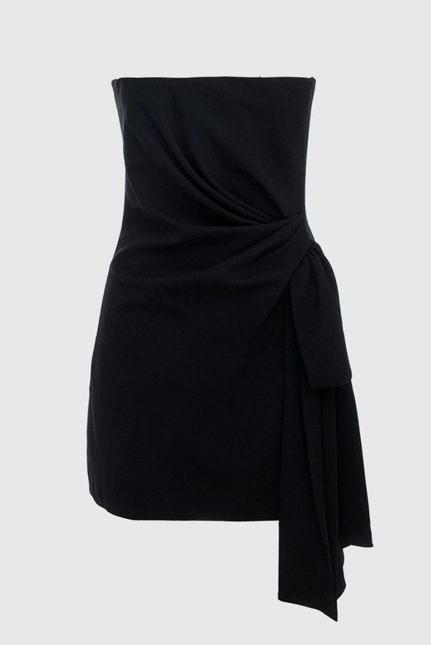 Saint Laurent Платье черное женское - скрытая молния. сборка ткани, вставки шелка. 53% ацетат, 47% вискоза. Страна производитель: Франция. Уход: специализированная чистка - фото 1