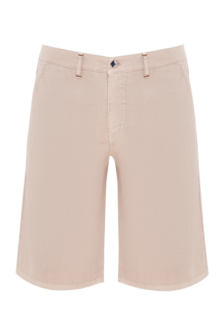 Zilli Beige cotton shorts with elastane for men - 97% cotton, 3% elastane. Fastener: zipper, button. two side pockets, two back pockets. Country of origin: France. Care: specialized cleaning - photo 1