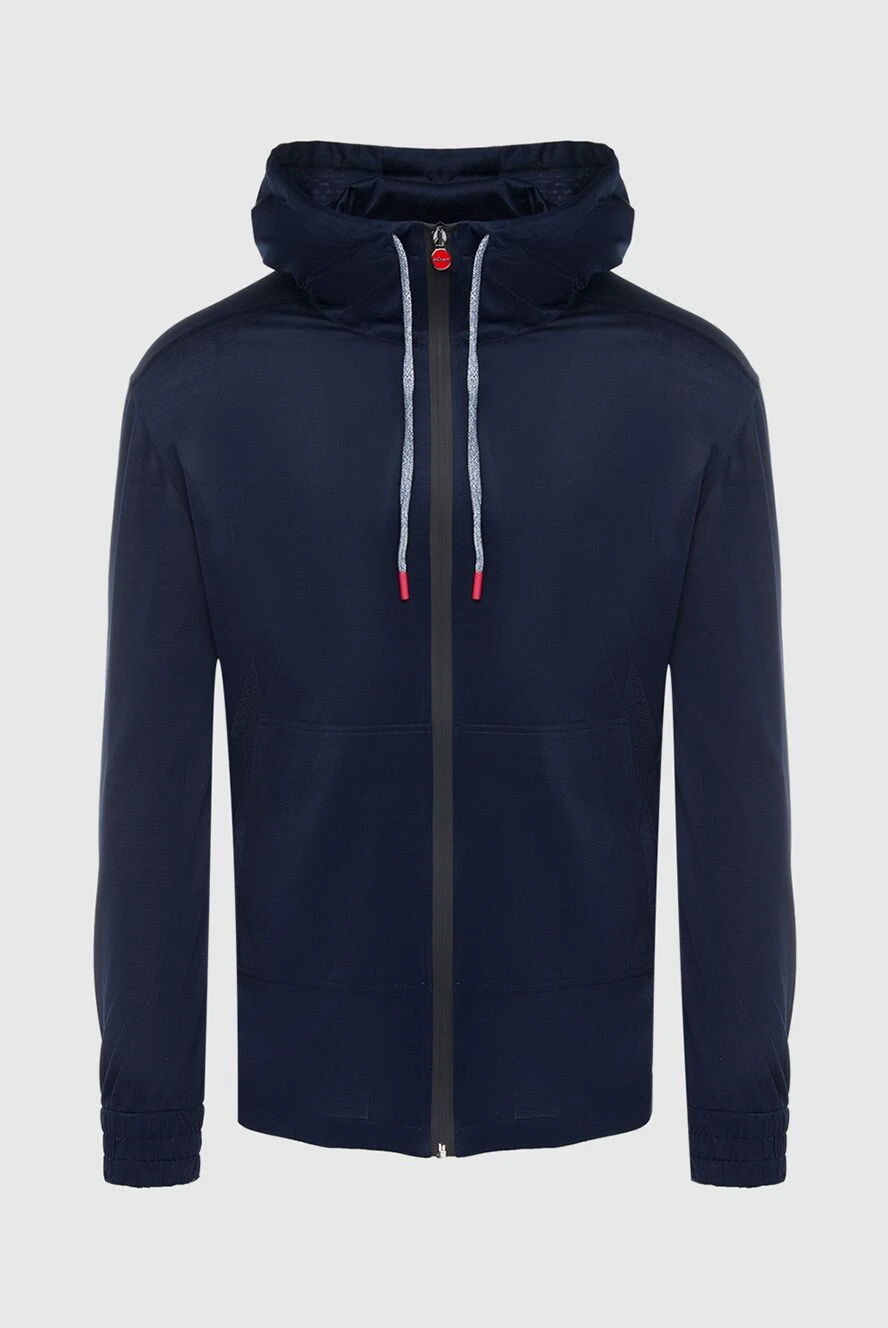Kiton Мужская синяя спортивная кофта из гладкого хлопка с капюшоном и застёжкой-молнией - капюшон. 100% хлопок. молния, кулиска. два боковых кармана. Страна производитель: Италия. Уход: специализированная чистка - фото 1
