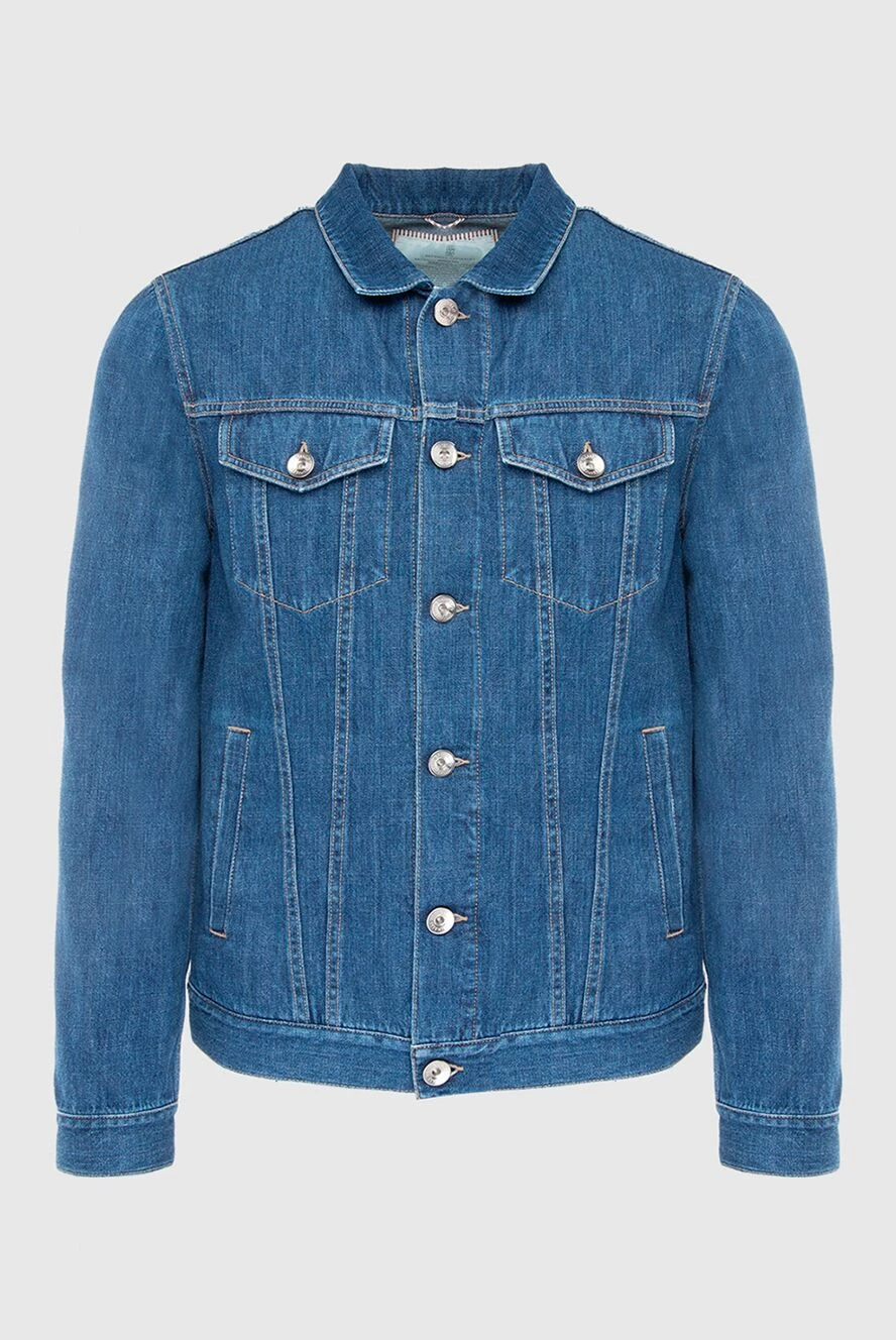 Brunello Cucinelli Denim jacket made of cotton blue for men - 100% cotton. Buttons. Two side pockets, two chest pockets. Country of manufacture: Italy. Care: specialized cleaning - photo 1