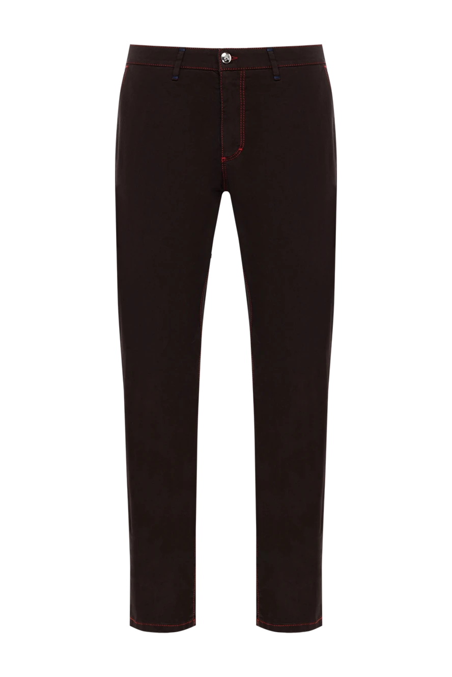 Zilli Men's red cotton trousers - 98% cotton, 2% elastane. Closure: button, zipper. three side, two back pockets. Country of manufacture: Italy. Care: specialized cleaning - photo 1