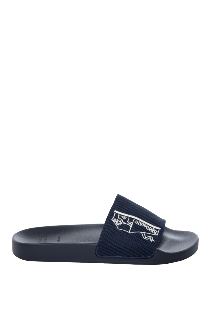 Brunello Cucinelli Blue nylon slippers for men - embossing, drawing. Material: nylon. nylon. Country of origin: Italy. Care: specialized cleaning - photo 1