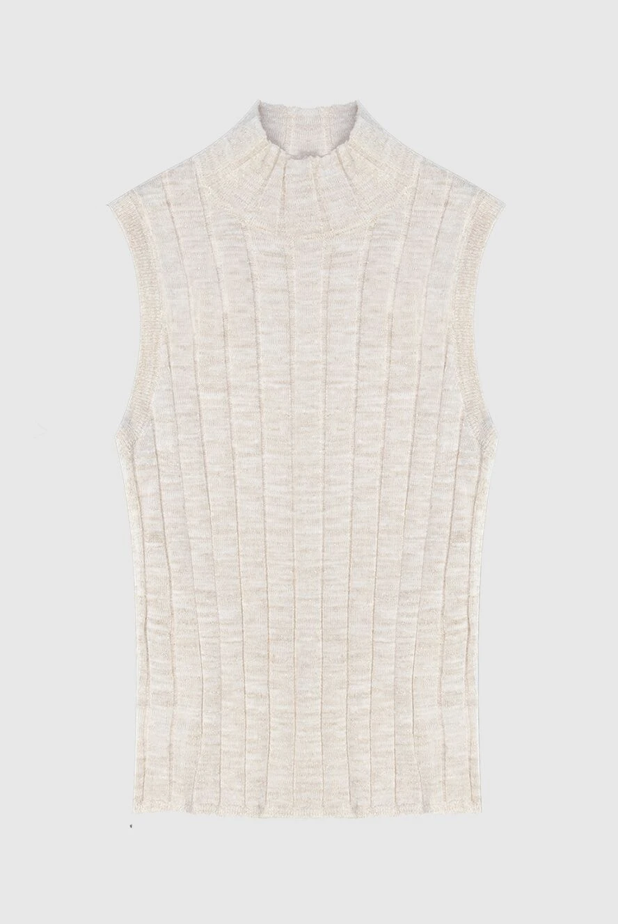 Brunello Cucinelli Женский трикотажный топ прилегающего кроя с высоким воротом
- 47% полиэстер, 45% лен, 8% полиамид. Страна производитель: Италия. Уход: специализированная чистка - фото 1