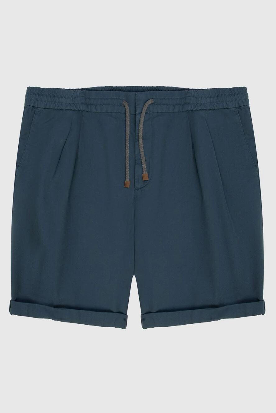 Brunello Cucinelli Green cotton shorts for men - 100% cotton. drawstring. two side pockets, two back pockets. Country of manufacture: Italy. Care: specialized cleaning - photo 1