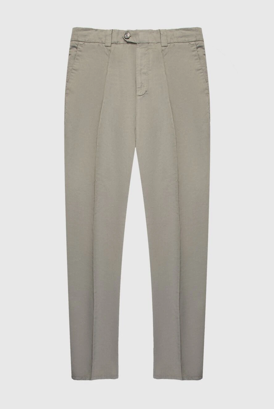 Brunello Cucinelli Gray linen and cotton pants for men - 55% linen, 45% cotton. Closure: button, zipper. two side pockets, two back pockets. Country of origin: Italy. Care: specialized cleaning - photo 1