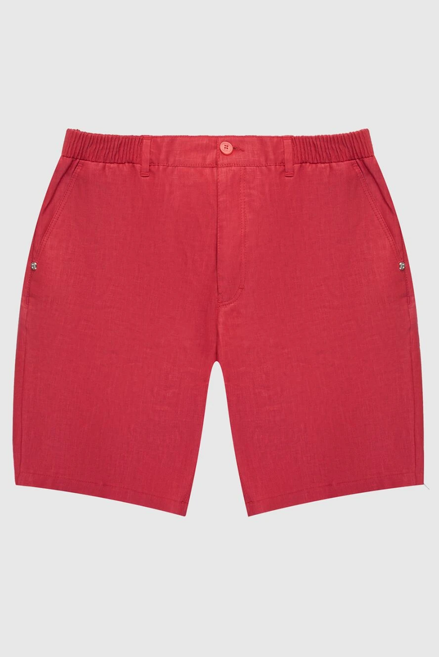 Stefano Ricci Шорты из льна красные мужские - резинка на поясе. 100% лен. молния, пуговица. три боковых кармана, два кармана сзади . Страна производитель: Италия. Уход: специализированная чистка - фото 1