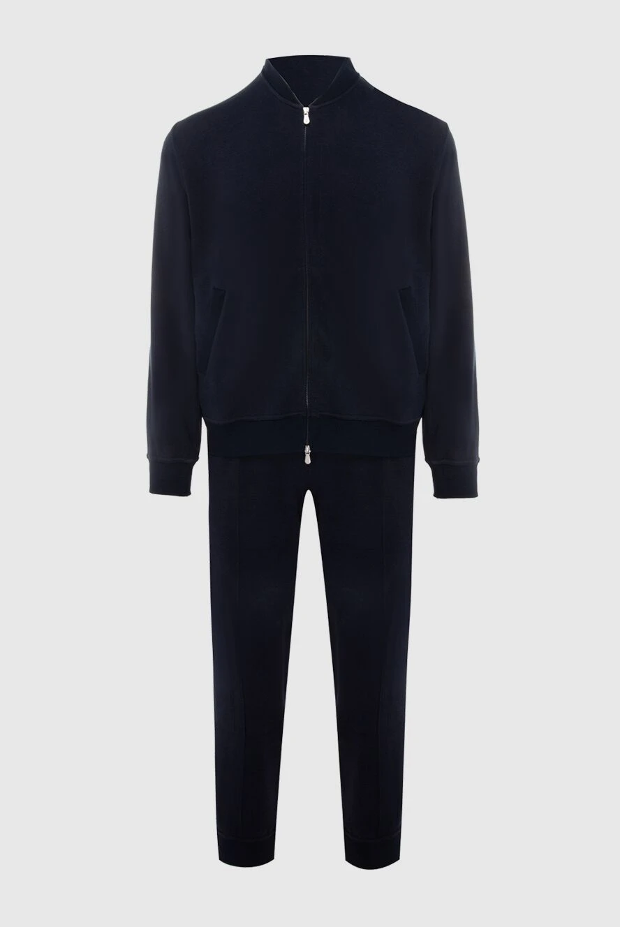 Brunello Cucinelli Sports suit for men made of cotton and polyamide blue - 94% cotton, 6% polyamide. Closure: Drawstring, zipper. Four side pockets. Country of manufacture: Italy. Care: specialized cleaning - photo 1