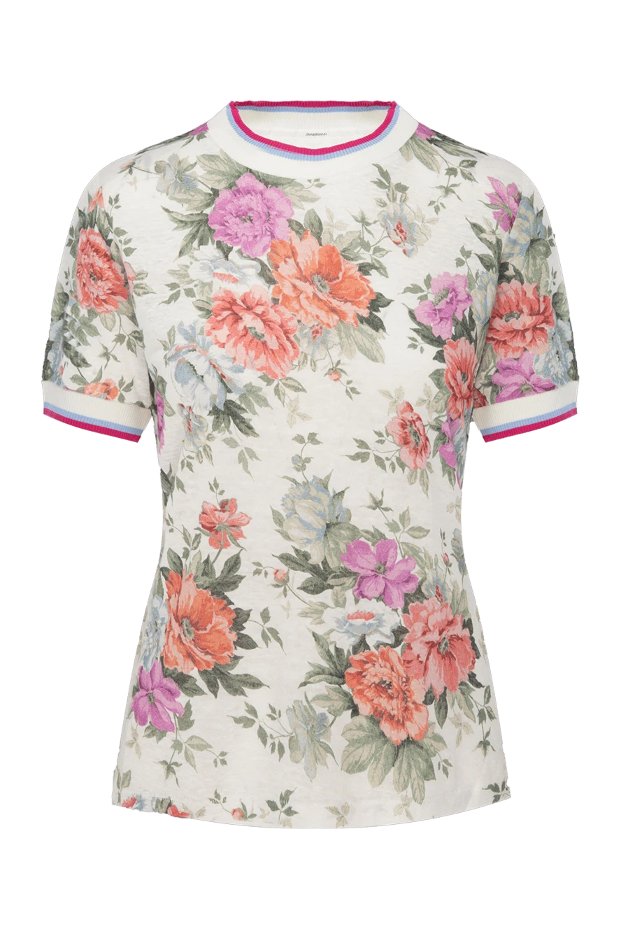 Zimmermann Женская футболка с цветочным принтом в винтажном стиле из льна
- цветочный узор. 100% лен. Страна производитель: Италия. Уход: специализированная чистка - фото 1