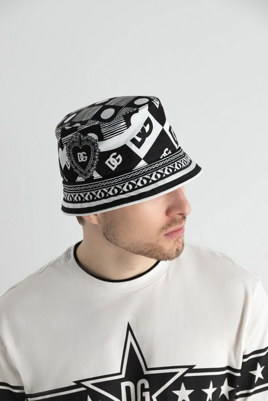Dolce & Gabbana nylon panama hat with original logo print  display picture 2