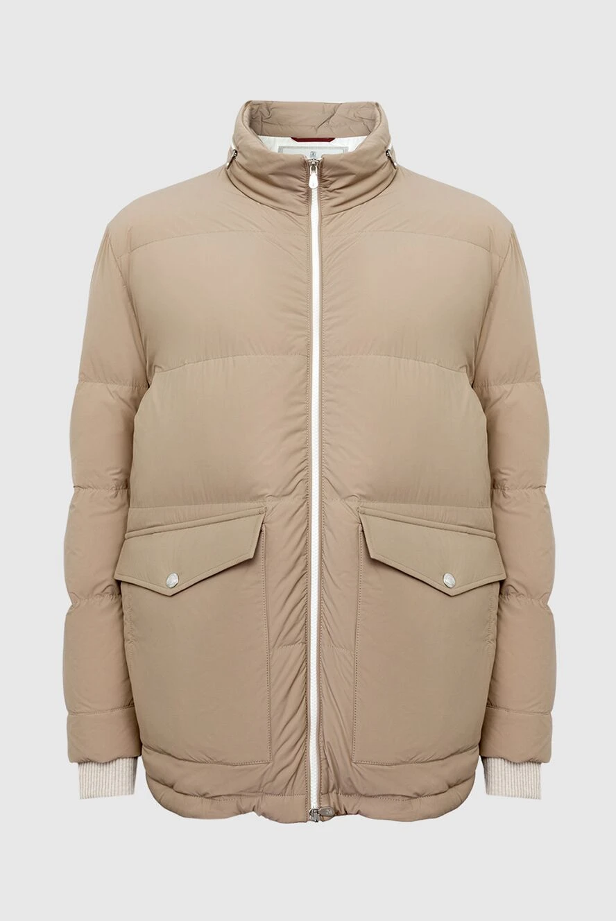 Brunello Cucinelli Men's down jacket made of acrylic beige - 80% acrylic, 20% other fibers. Closure: Zipper. Two side pockets, two inside pockets. Country of manufacture: Italy. Care: specialized cleaning - photo 1