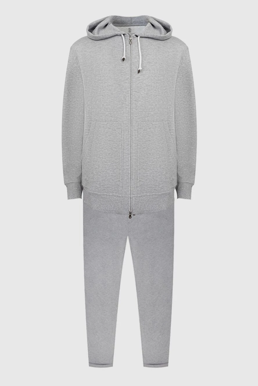 Brunello Cucinelli Костюм спортивный мужской из хлопка серый - Капюшон. 100% хлопок. Кулиска, молния. Четыре боковых кармана. Страна производитель: Италия. Уход: специализированная чистка - фото 1