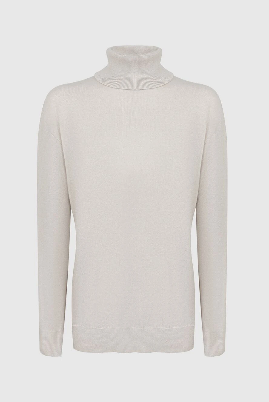 Brunello Cucinelli Гольф светло-бежевого цвета с эластичными краями - 58% кашемир, 22% шелк, 20% акрил. Страна производитель: Италия. Уход: специализированная чистка - фото 1