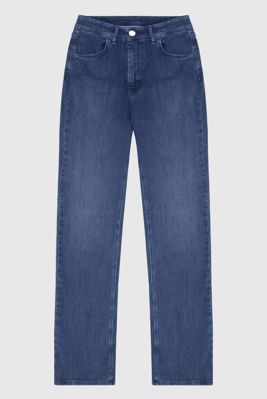 Stefano Ricci Джинсы из хлопка синие мужские - эффект потертости. 96% хлопок,2% полиэтилен, 2% полиуретан. пуговица, молния. три боковых кармана, два кармана сзади . Страна производитель: Италия. Уход: специализированная чистка - фото 1