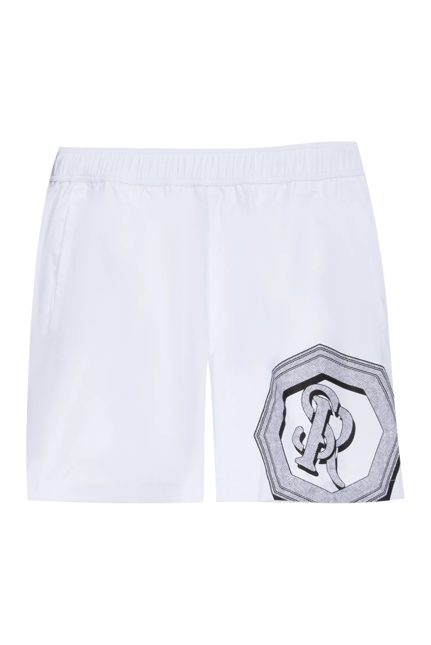 Stefano Ricci Shorts with a contrast print and elastic waistband - two side. 100% polyester. Closure: drawstring. Country of origin: Italy. Care: specialized cleaning - photo 1