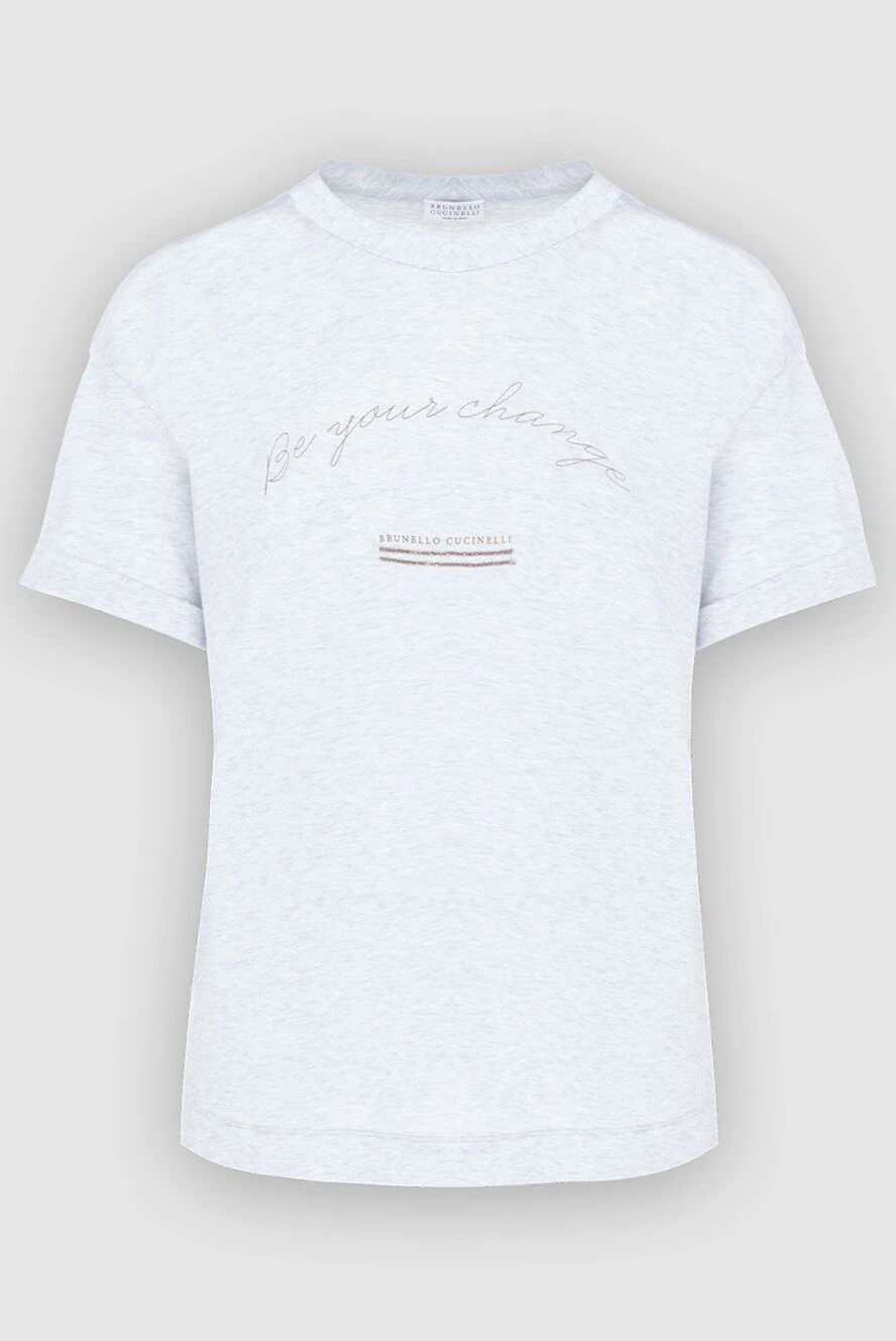 Brunello Cucinelli Белая хлопковая футболка с вышитым лозунгом
- принт надписи. 100% хлопок. Страна производитель: Италия. Уход: специализированная чистка - фото 1