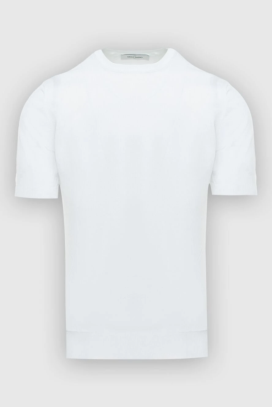 Gran Sasso White short sleeve jumper - 100% cotton. short sleeve. Country of origin: Italy. Care: specialized cleaning - photo 1