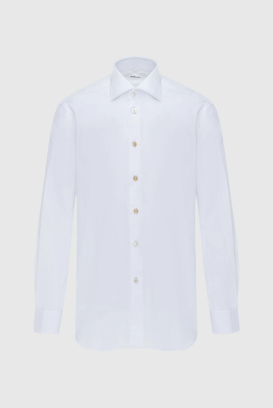 Kiton White cotton shirt for men - Composition: 100% cotton. Closure: buttons. Country of manufacture: Italy. Care: specialized cleaning - photo 1