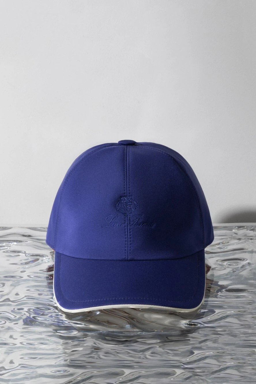 Loro Piana wind microfiber six panel baseball cap dark blue men's