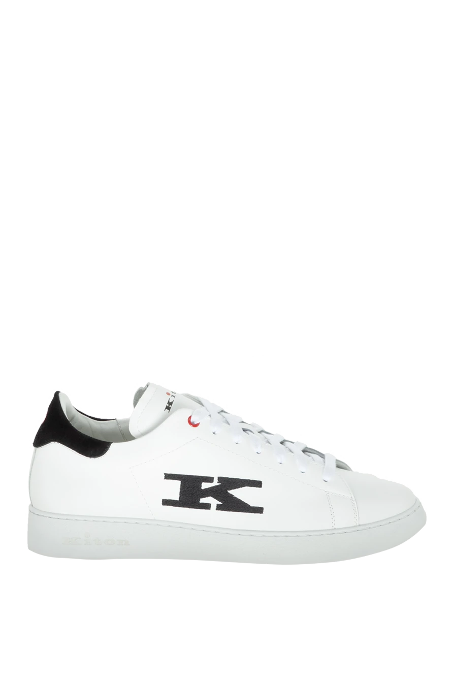 Kiton White leather sneakers for men - Logo. 100% leather. laces. height 2 cm. Country of manufacture: Italy. Care: specialized cleaning - photo 1