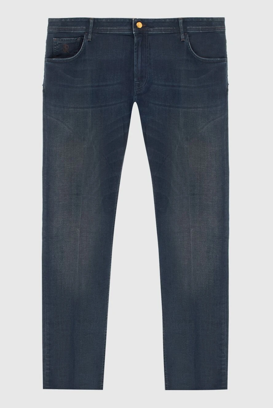 Stefano Ricci Джинсы из хлопка серые мужские - эффект потертости, кожа крокодила. 98% хлопок, 2% эластан. пуговица, молния. три боковых кармана, два кармана сзади . Страна производитель: Италия. Уход: специализированная чистка - фото 1