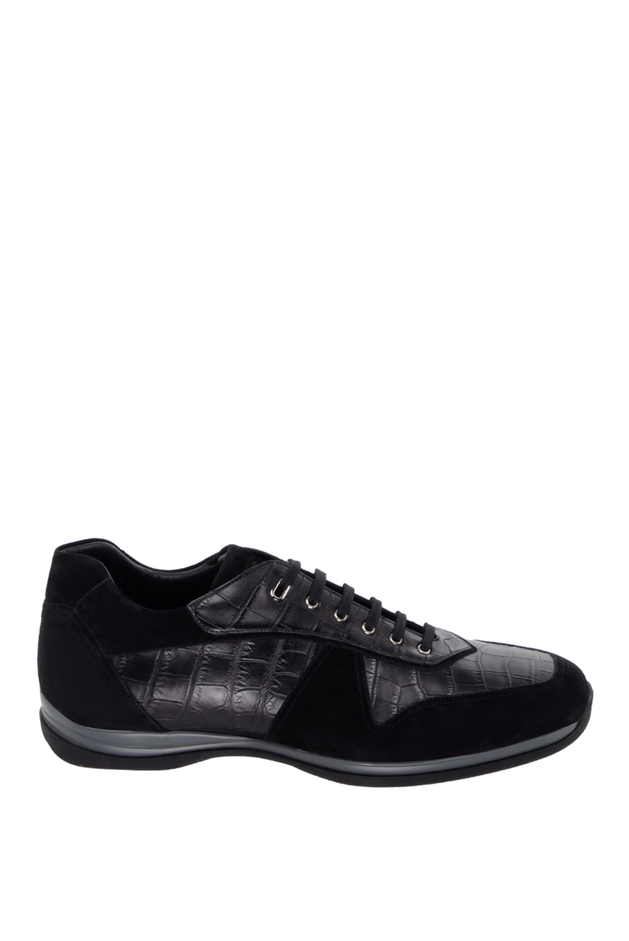Stefano Ricci Ерлерге арналған қара аллигатор былғары кроссовкалары - текстуралы былғары. Құрамы: 100% аллигатор терісі. Жабу: шілтер. Шығарылған елі: Италия. Күтім: арнайы тазалау - фото 1