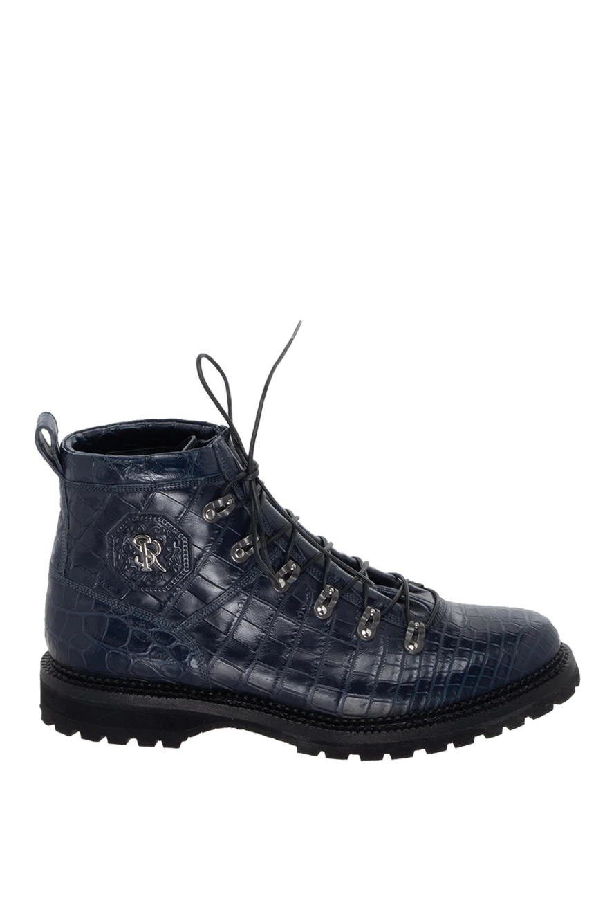 Stefano Ricci Ботинки из кожи аллигатора темно синего цвета на массивной подошве
- Фактурная кожа, логотип. 100% кожа аллигатора. Шнуровка, крючки. Высота подошвы: 2 см. Другие материалы. Страна производитель: Италия. Уход: специализированная чистка - фото 1