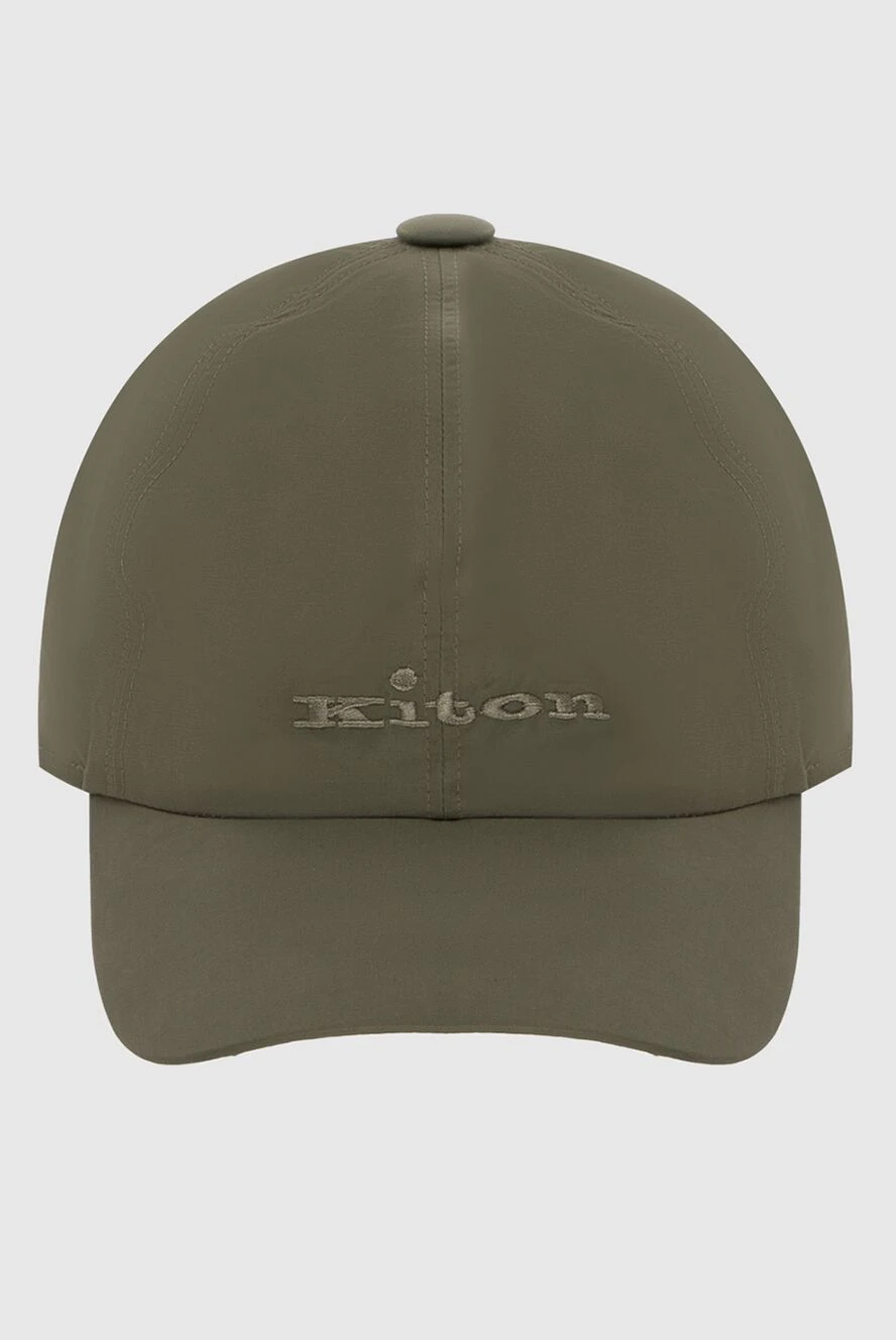 Kiton Cap made of cotton and polyamide green for men - Contrasting logo embroidery. 64% cotton, 36% polyamide. Country of manufacture: Italy. Care: specialized cleaning - photo 1