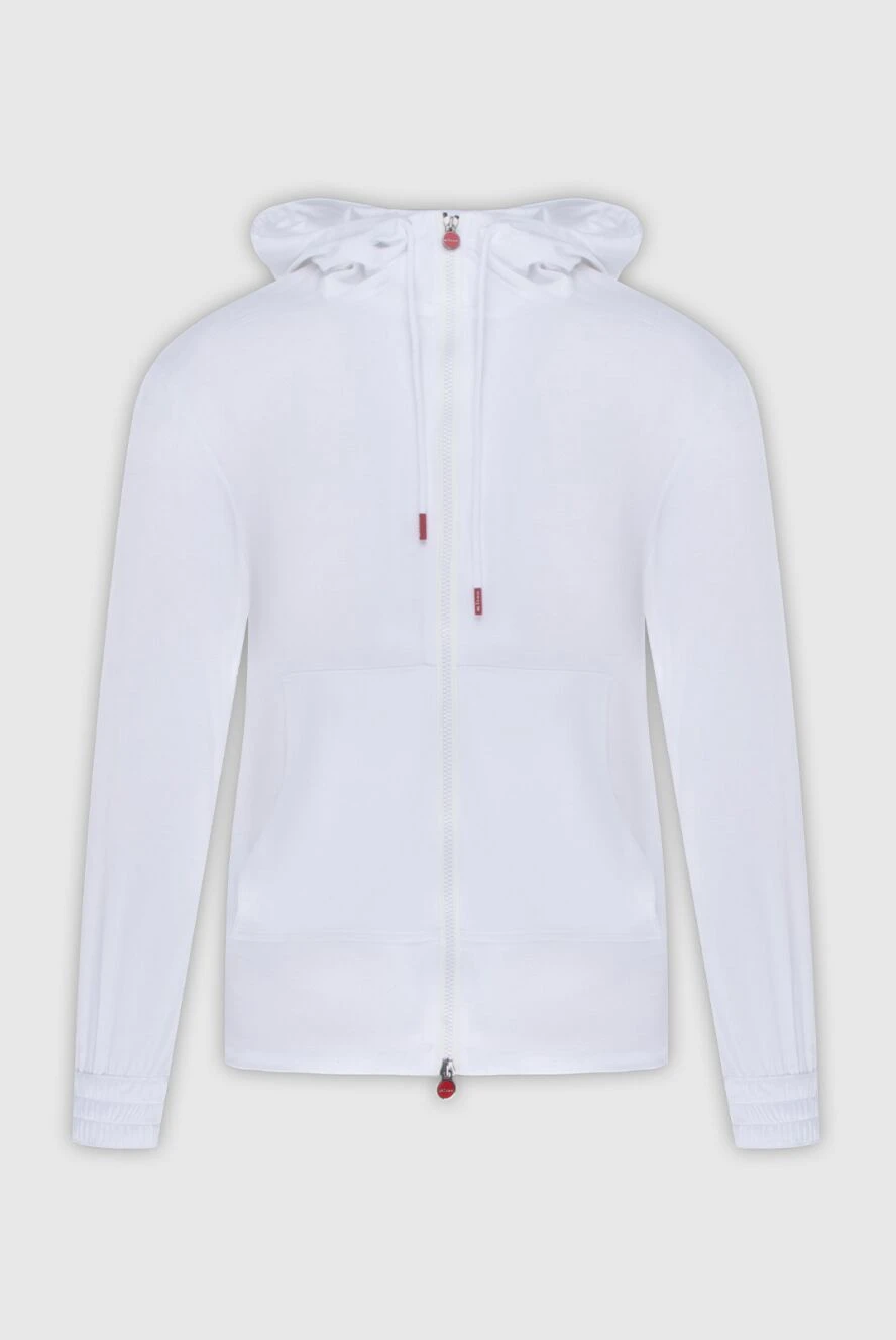 Kiton Men's cotton hoodie white - Additionally: Hood. Composition: 100% cotton. Closure: Drawstring. Country of manufacture: Italy. Care: specialized cleaning - photo 1