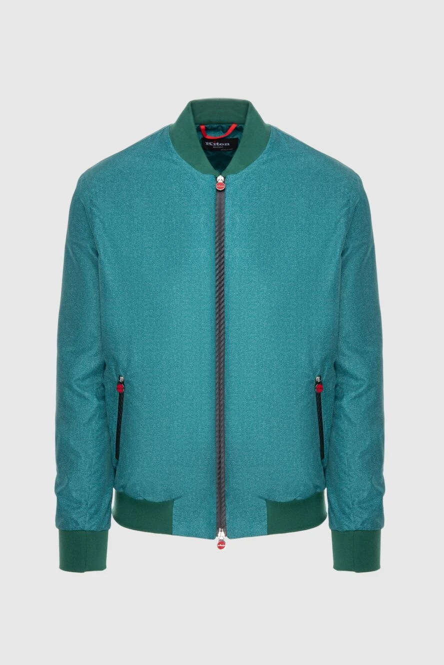 Kiton Куртка из полиэстера зеленого мужская - 100% полиэстер. Молния. Два боковых кармана. Страна производитель: Италия. Уход: специализированная чистка - фото 1