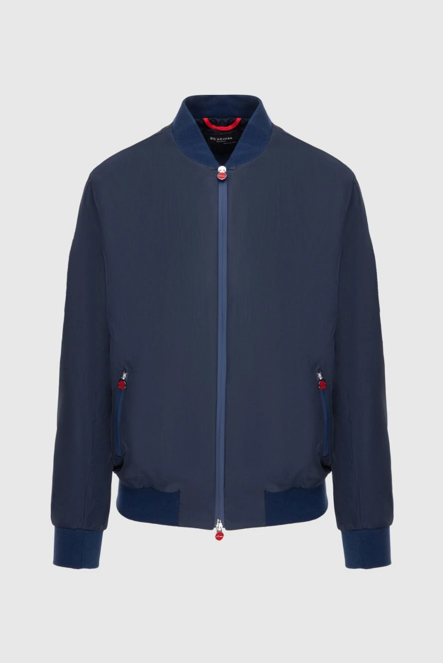 Kiton Куртка-бомбер синяя с двойным бегунком на молнии мужская - 100% полиэстер. Молния. Два боковых кармана. Страна производитель: Италия. Уход: специализированная чистка - фото 1