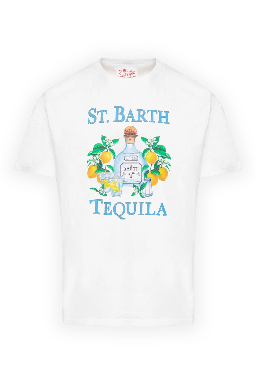 MC2 Saint Barth T-shirt with colorful bottle print and Tequila St. Barth inscription - logo print. 100% cotton. Country of origin: Italy. Care: specialized cleaning - photo 1