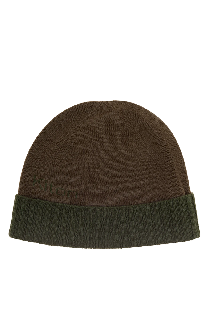 Kiton Green cashmere hat for men - logo. 100% cashmere. Country of manufacture: Italy. Care: specialized cleaning - photo 1