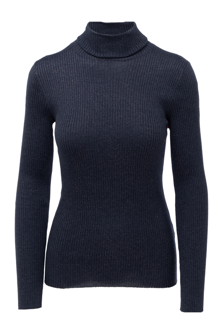 Brunello Cucinelli Гольф синий женский - 51% кашемир, 22% шелк, 20% полиамид, 7% полиэстер. Страна производитель: Италия. Уход: специализированная чистка - фото 1